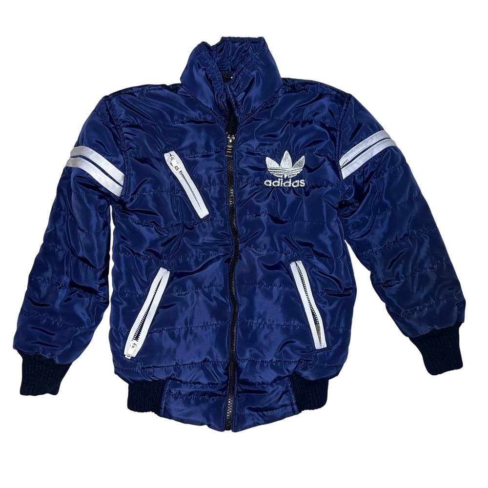 Adidas Kids Blue puffer Jacket Unisex Athletic Size 10